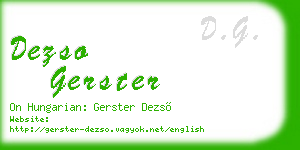 dezso gerster business card